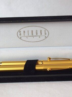 Vintage Spiegel Elite 2 Ball Point Pen Gift Set In Velvet Box